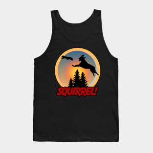 Funny Dog lovers gift of Dog chasing squirrel Tank Top